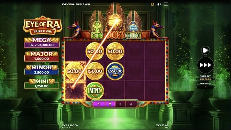 Eye of Ra Triple Win – veľká výhra po línií po zbieraní truhlíc